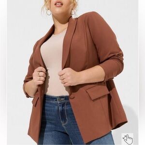 Torrid Studio Blazer Brown Copper Career Wear Size 1X Timeless Classic